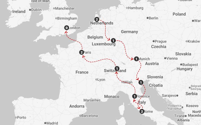 2026 Grad Trip Map