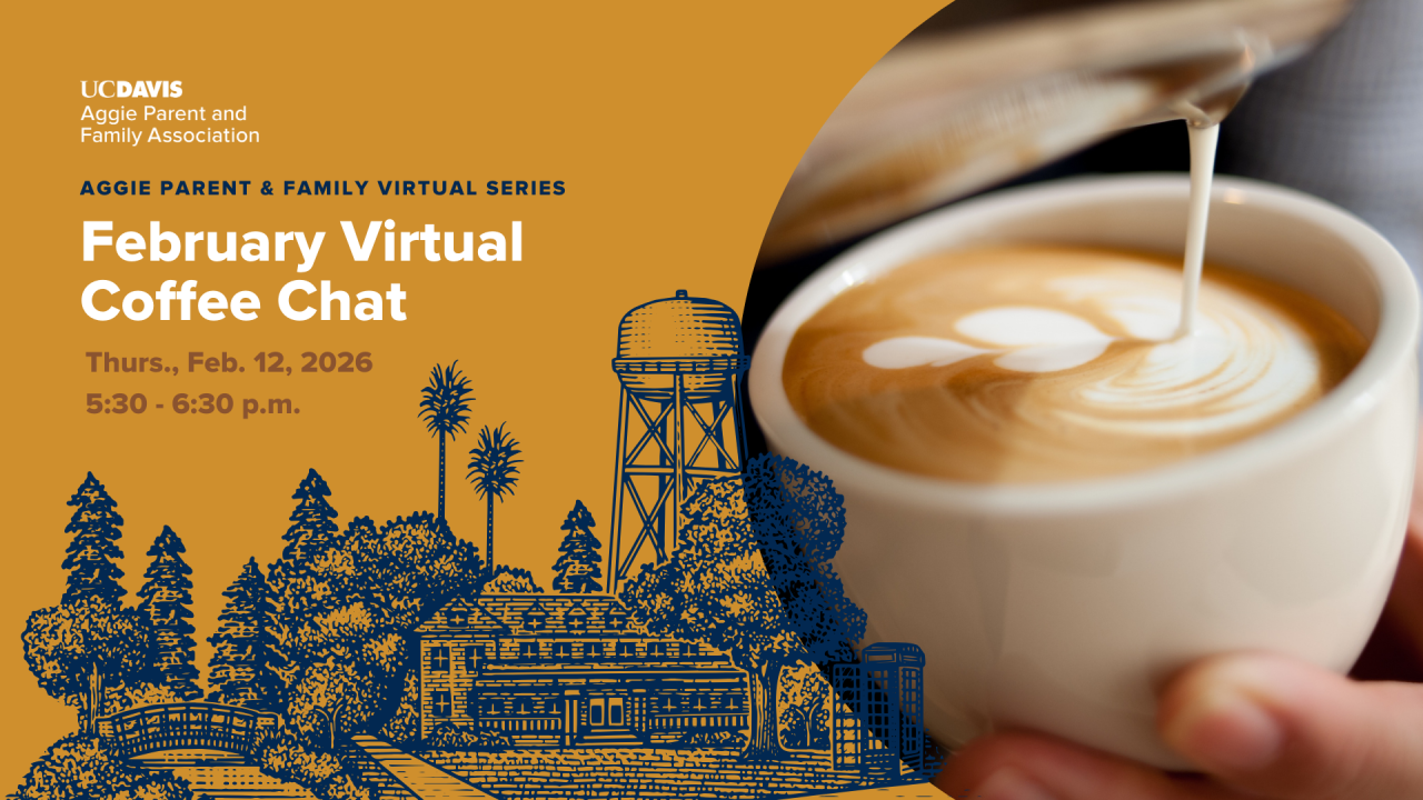 Event details beside a latte