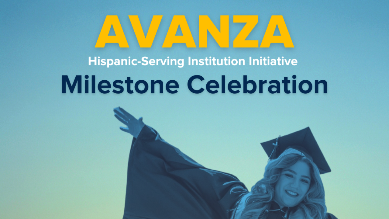 Avanza HSI Celebration & Encanto Sing-Along Poster with photo of student in grad cap and gown