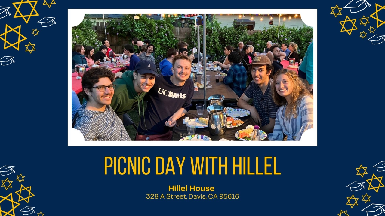 Photo of Jewish Students and Alumni at the Hillel House for Picnic Day Shabbat