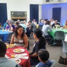 People at the alumni center 