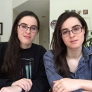 Livia Morris (left) and Julia Morris (right) interview guests for the Future of Work from their family home in Davis. (Courtesy)