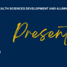 Navy graphic with gold script 'Presents', small header text and UC Davis Health logo