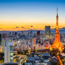 Japan Alumni Network Banner image of Tokyo skyline in early evening