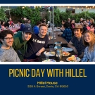 Photo of Jewish Students and Alumni at the Hillel House for Picnic Day Shabbat