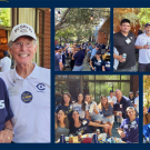 collage of photos of people posing together at the tailgate in Berkeley