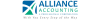 Logo for Alliance Accounting, featuring blue and green colors with the tagline "With You Every Step of the Way."