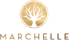 Marchelle logo — gold circular stylized tree emblem above MARCHELLE text