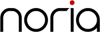 Noria logo, black lowercase letters with a small red dot above the "i"